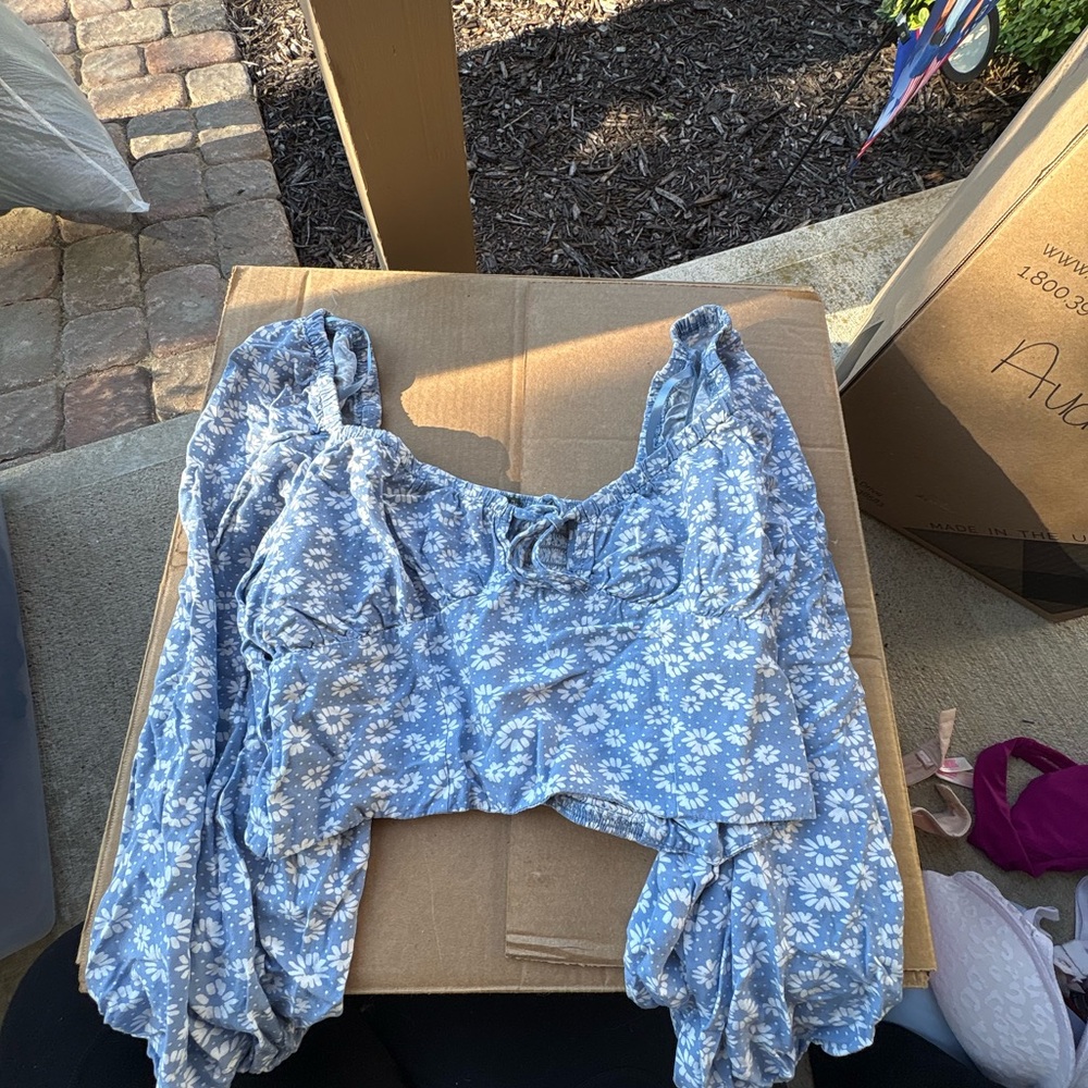 Wild Fable Blue Floral Blouse
